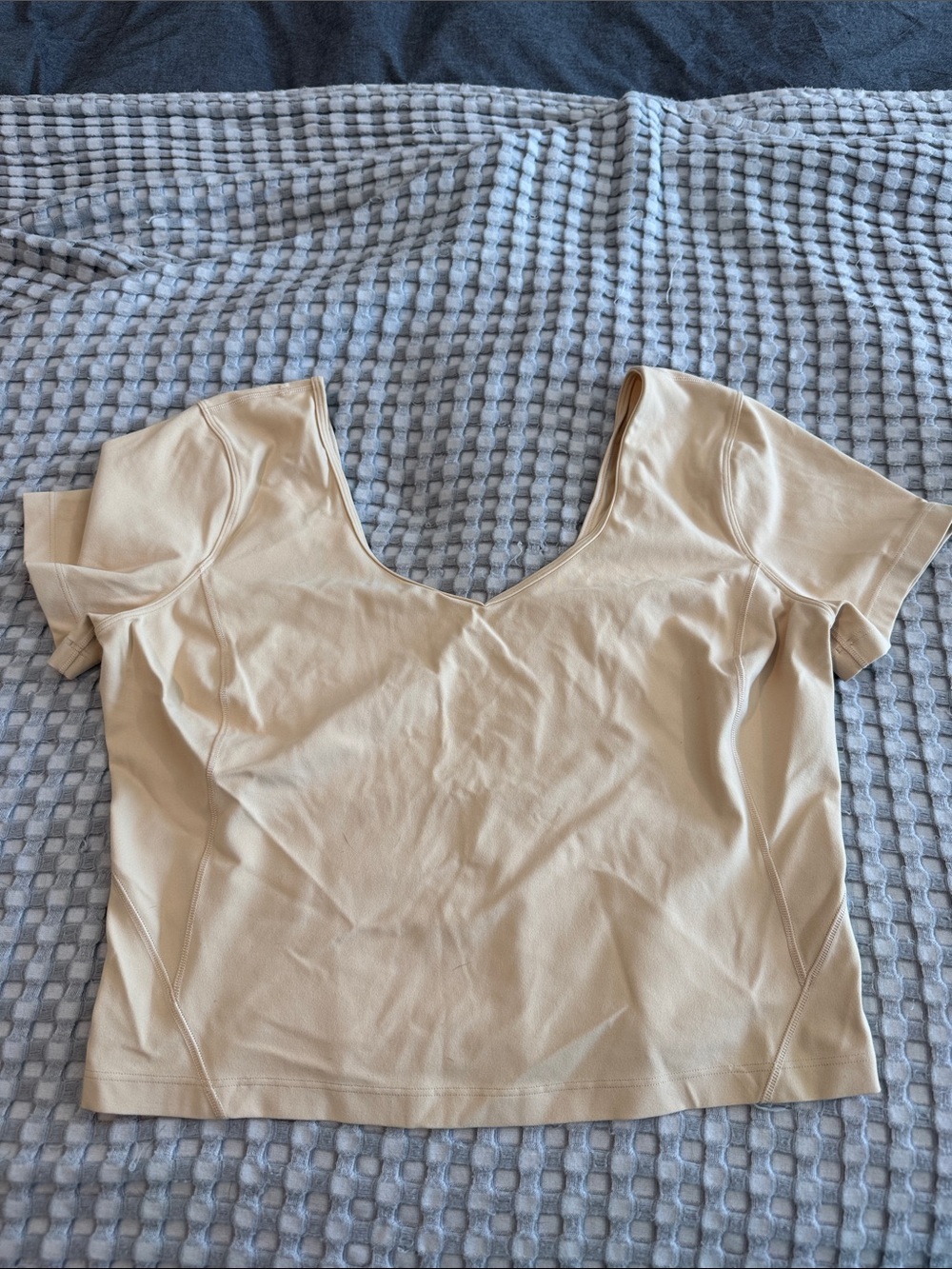lululemon athletica Short Sleeve Scoop Neck Top in Beige